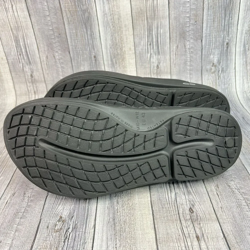 Oofos Original Sandals Men's 10 Black Athletic Sport Wmen 12 Recovery Flip Flops